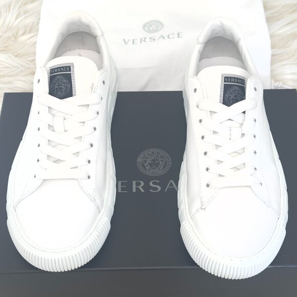 Versace Women’s La Greca Sneakers in White - US Size 9.5 (Fits like US Size 9) - Picture 1 of 7